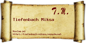 Tiefenbach Miksa névjegykártya
